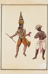 Par de bailarines de templo masculinos, 1820-1825