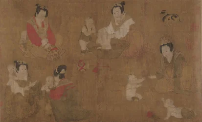 Damas del palacio bañando a los niños, siglo XI