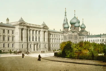 Palacio de Justicia e Iglesia del Monasterio de San Pantaleón, Odesa, Rusia, c. 1880s-c. 1890s