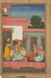 Panchama Ragini: Página de una Serie Ragamala (Guirnalda de Modos Musicales), ca. 1640