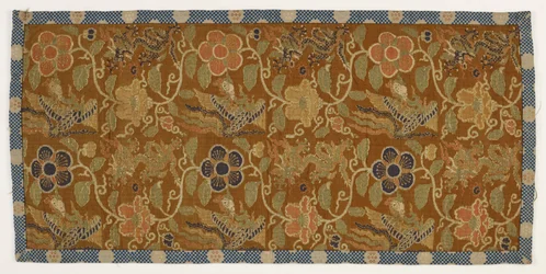 Panel con dragones, perlas, fénix y patrones florales