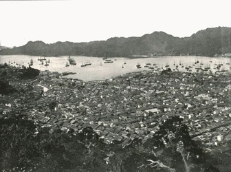 Vista panorámica de la ciudad, Nagasaki, Japón, 1895