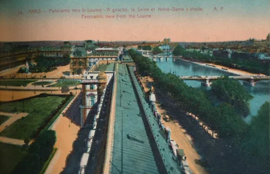 Vista panorámica hacia el Louvre, París, c1920
