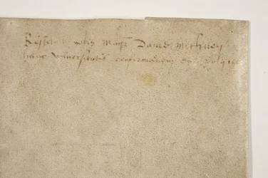 Bula papal confirmando la carta del obispo Henry Wardlaw, verso