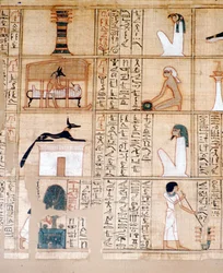 Papiro, embalsamamiento, Anubis, antiguo Egipto, c. siglo X a.C.