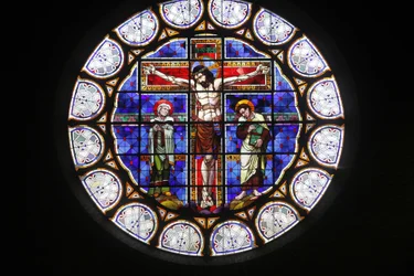 París, Francia Iglesia de Notre-Dame-du-Rosaire vidriera, París, Francia