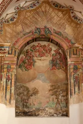 Iglesia parroquial (Iglesia de San Agustín). Interior. Una capilla. Pinturas murales. Escuela de Zurbarán. Una capilla. Barroco. Siglo XVII.