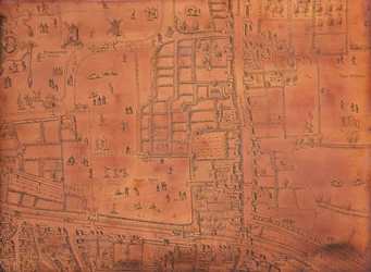 Parte de un mapa de Londres, c1553-c1559
