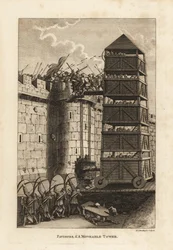 Pavisores y una torre móvil