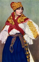 Campesina con traje nacional, Checoslovaquia, 1922