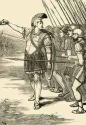Pelópidas liderando a los tebanos en la Batalla de Leuctra, 1890