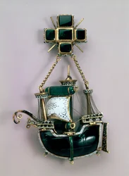 Colgante en forma de barco, principios del siglo XVI