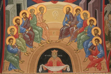 Pentecostés. Iglesia ortodoxa Saint-Antoine-le-Grand, Saint-Laurent-en-Royans, Francia