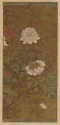 Peonías y mariposa, dinastía Ming, 1368-1644