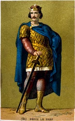 Pipino el Breve, rey de los francos desde 751, siglo XIX