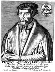 Peter Apian 1495-1552, geógrafo, matemático y astrónomo alemán