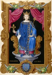 Felipe IV el Hermoso, del Recueil des rois de France, por Jean Du Tillet (siglo XVI)