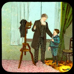Fotógrafo y niño, siglo XIX