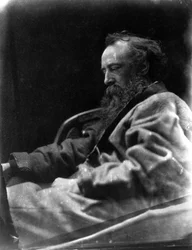 Retrato fotográfico de G F Watts de perfil