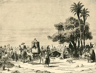 Peregrinos viajando a La Meca, 1890
