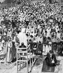 Piadosos musulmanes reunidos en el Durbar de Dios, La Meca, Arabia Saudita, 1922