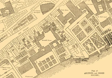 Plano de las casas de Arundel y Essex, 1881