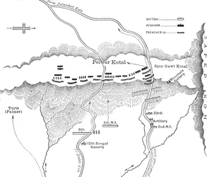 Plan de Ataque en Peiwar Kotal 2 de diciembre de 1878, c1880