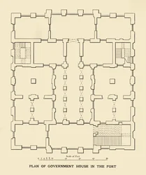 Plano de la Casa de Gobierno en el Fuerte, 1925