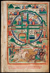 Plano de Jerusalén. Fragmento de Salterio, ca 1200
