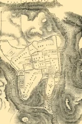 Plano de Jerusalén en el Primer Siglo Cristiano, 1890