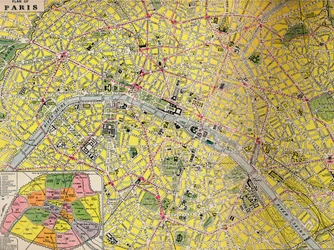 Plano de París - Distrito central de la Ciudad de la Luz, c1930s