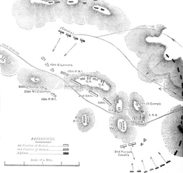 Plano de la Acción en Ahmed Kheyl, cerca de Ghazni 19 de abril de 1880, c1880