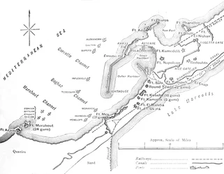 Plano del bombardeo de Alejandría, 11 de julio de 1882, c1882