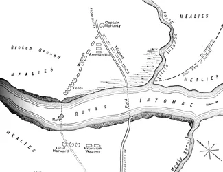 Plano del desastre en el río Intombe, 12 de marzo de 1879, c1880