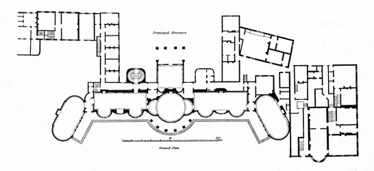 Plano del Pabellón mostrando alteraciones al edificio original de Holland completadas en 1804, 1939
