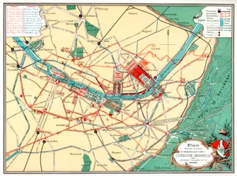Plano de la Exposición Universal, París, 1889