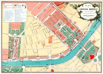 Plano de la Exposición Universal, París, 1889