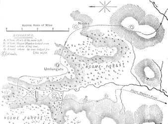 Plano del terreno donde fue capturado Cetewayo, c1880