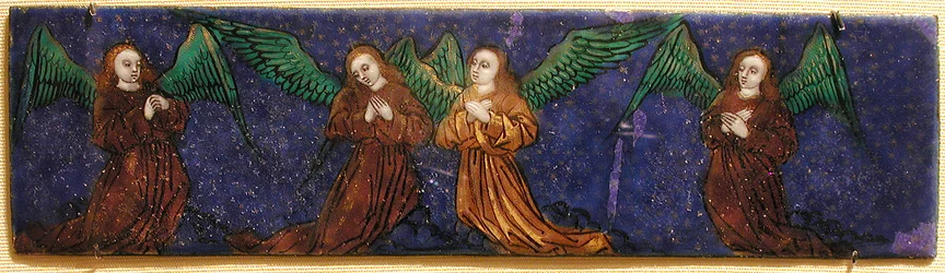 Placa con Cuatro Ángeles, francés, siglo XVI