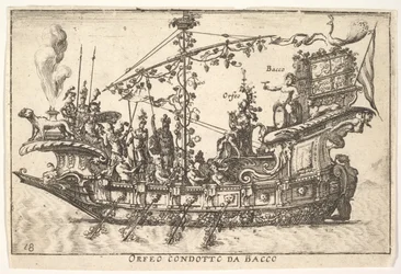Placa 18: Orfeo conducido por Baco, de la serie La magnificencia, 1664