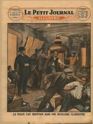 Redada policial en una destilería ilícita, 1930