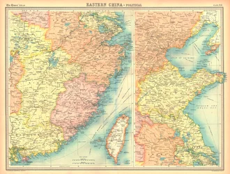 Mapa político de China Oriental