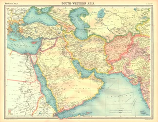 Mapa político del suroeste de Asia