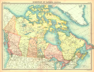 Mapa político del Dominio de Canadá