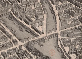 Pont Neuf. Plan de París, llamado Turgot, 1739
