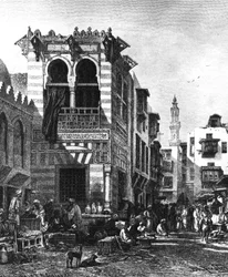 Escuelas populares en el corazón de El Cairo, Egipto, 1880