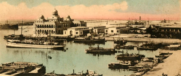 Port Said - La entrada al canal y Oficinas de la Compañía