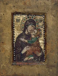 Icono portátil con la Virgen Eleousa, bizantino, principios de 1300