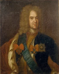 Retrato de Alexander Danilovich Menshikov, Generalísimo, Príncipe del Sacro Imperio Romano y Duque