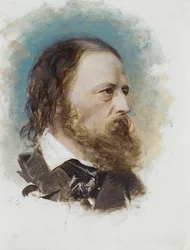 Retrato de Alfred, Lord Tennyson 1809-1892, 1870